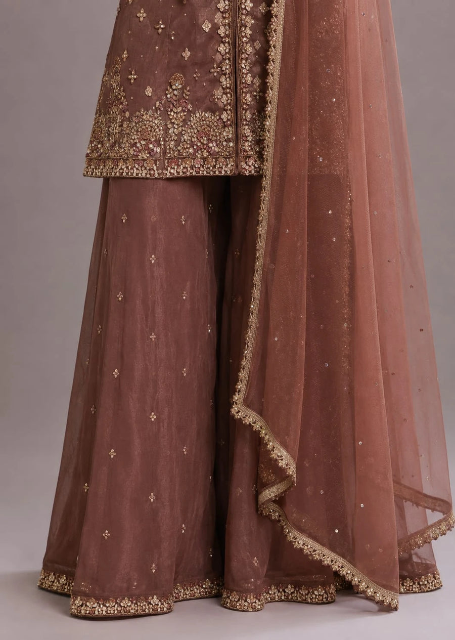 Coffee Brown Sharara Suit