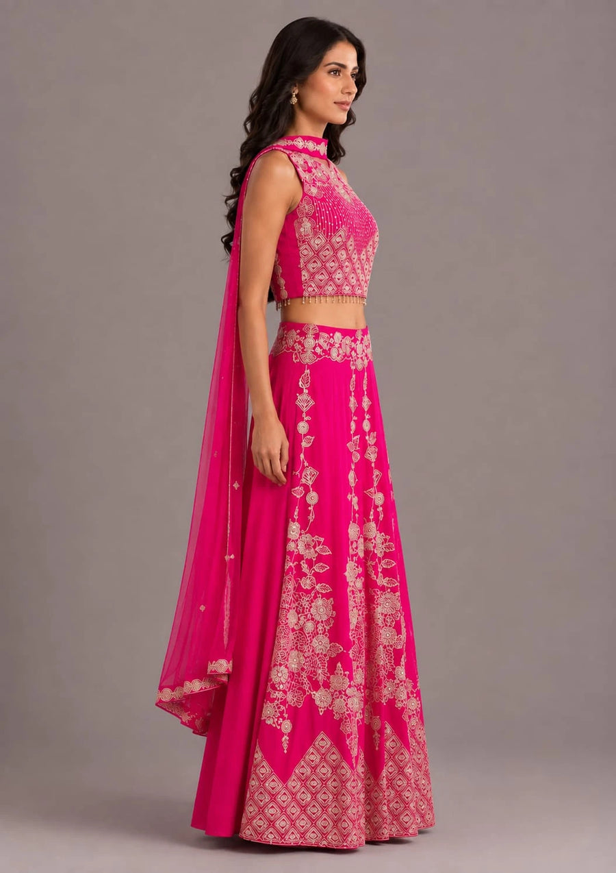 Rani Pink Sharara Suit