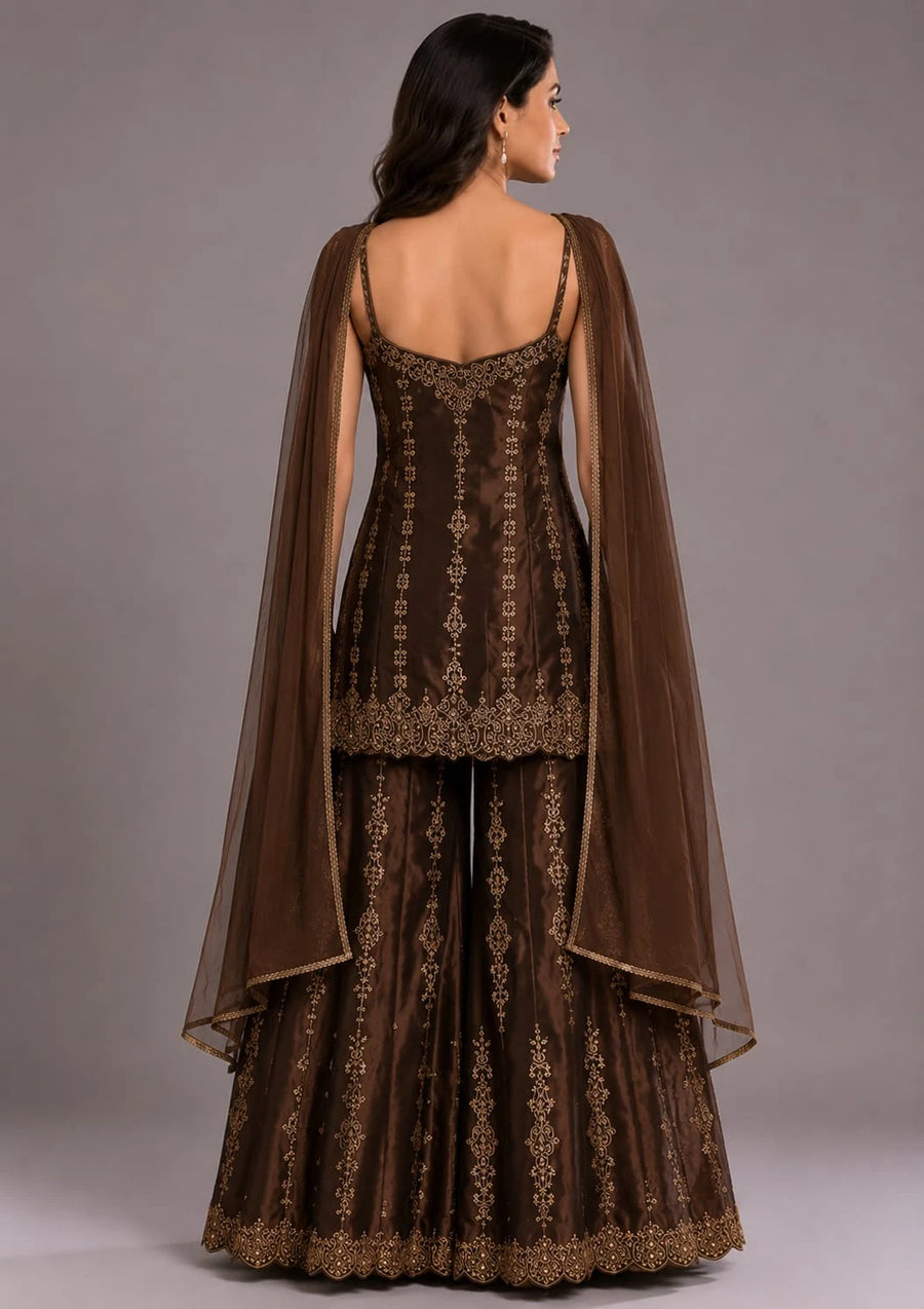 Brown Sharara Suit