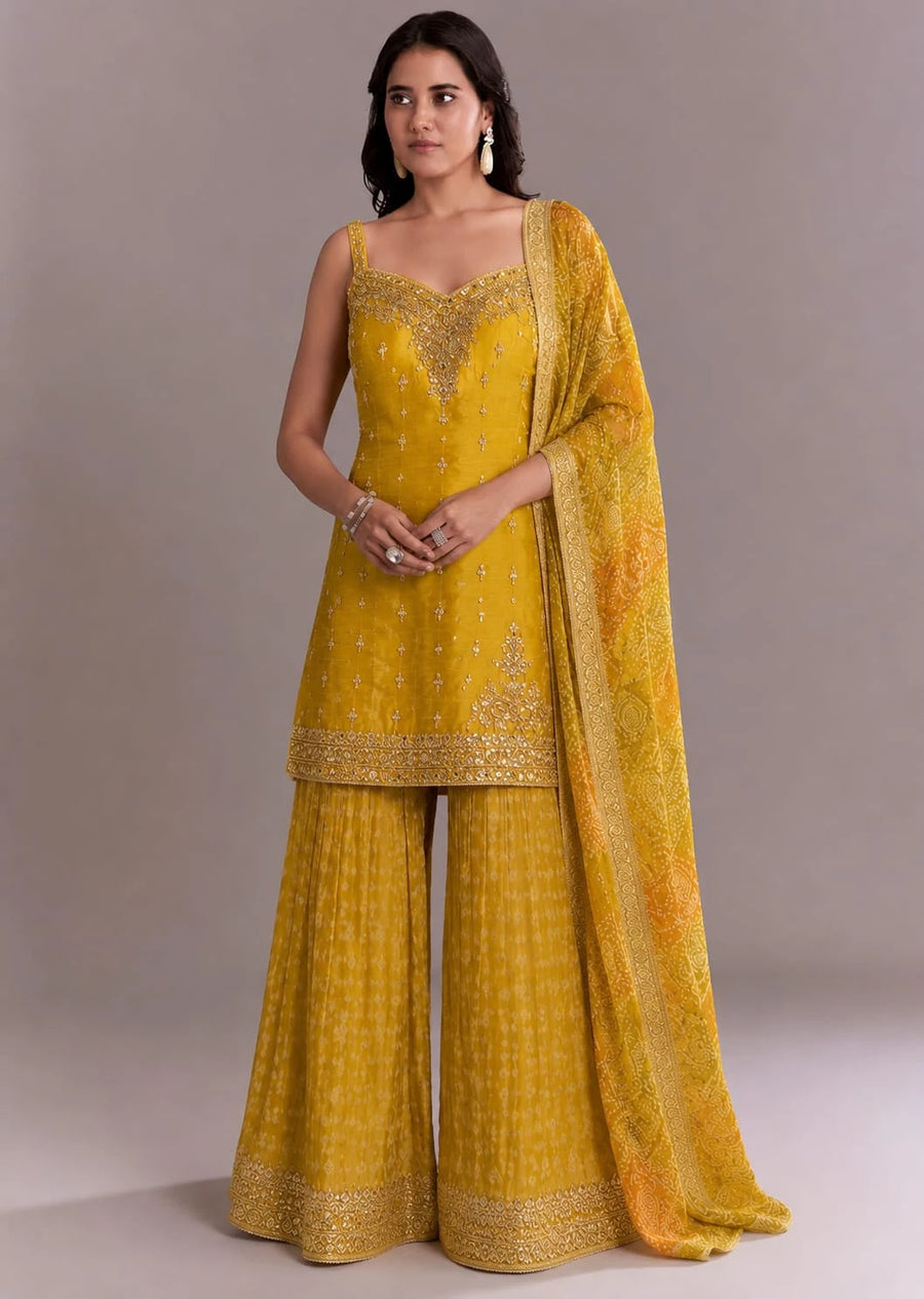 Mustard Sharara Suit