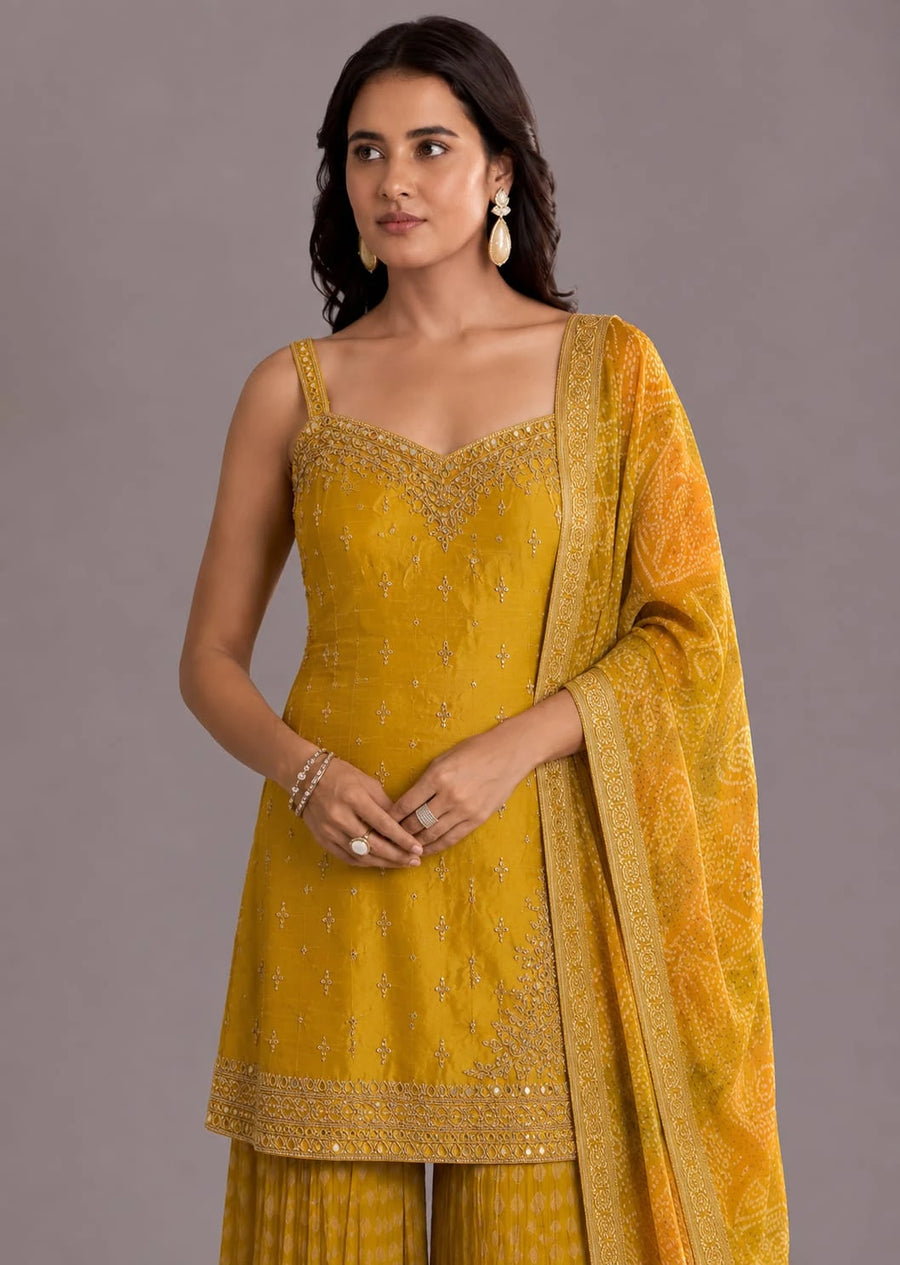 Mustard Sharara Suit