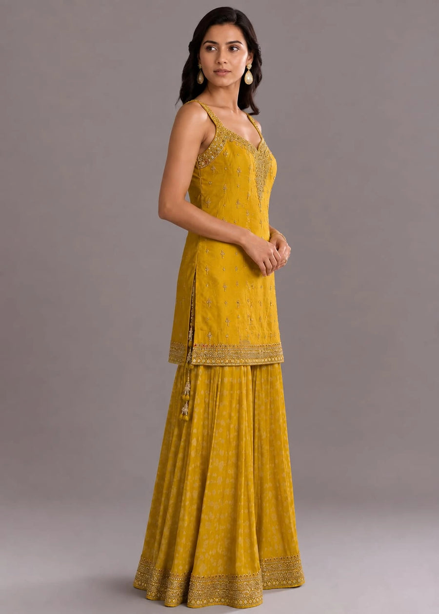 Mustard Sharara Suit
