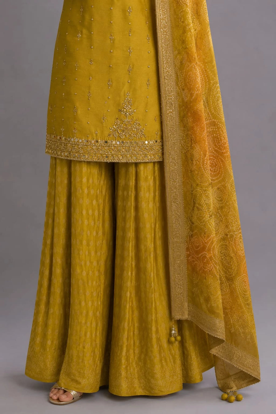 Mustard Sharara Suit
