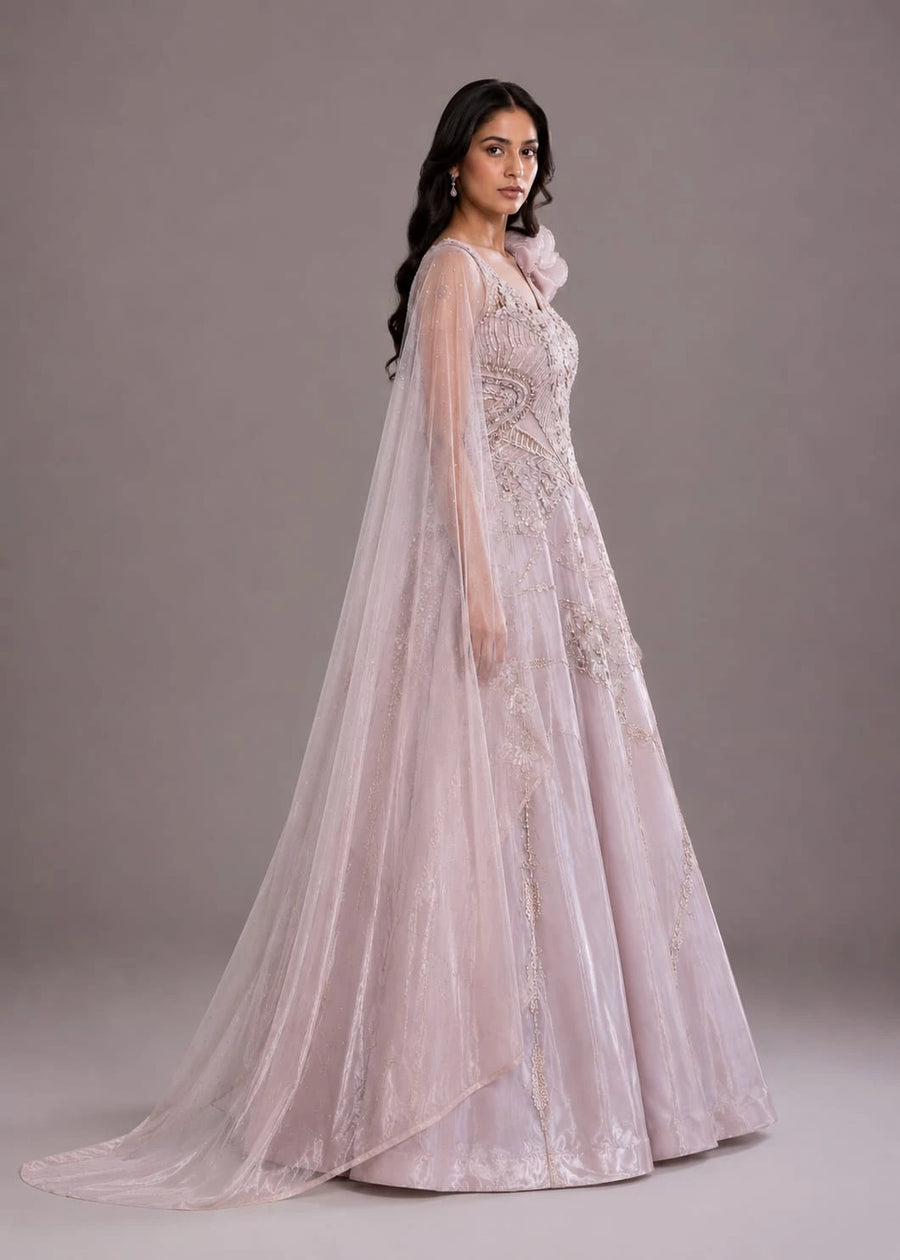 Peach Designer Gown