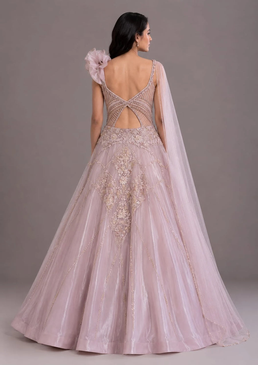 Peach Designer Gown