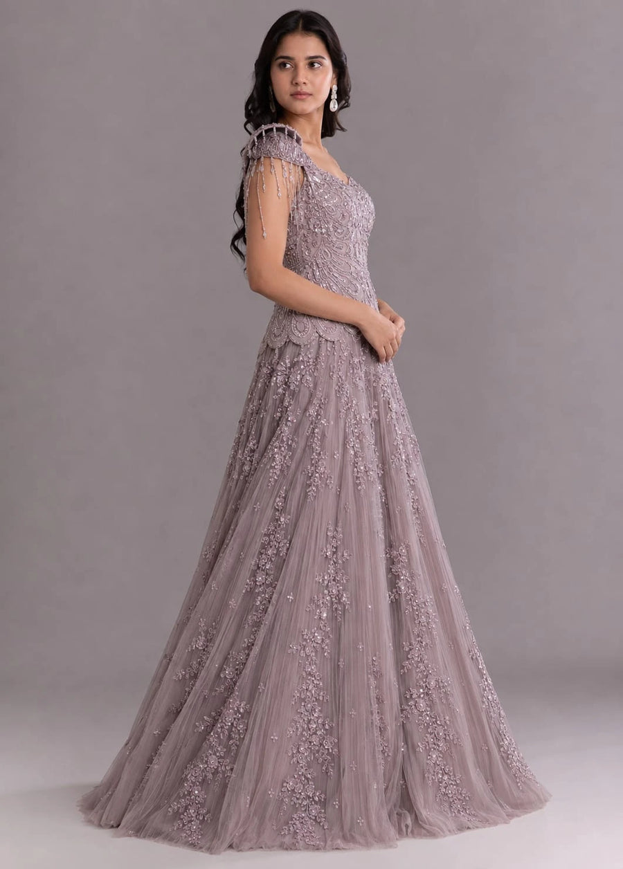 Purple Designer Gown