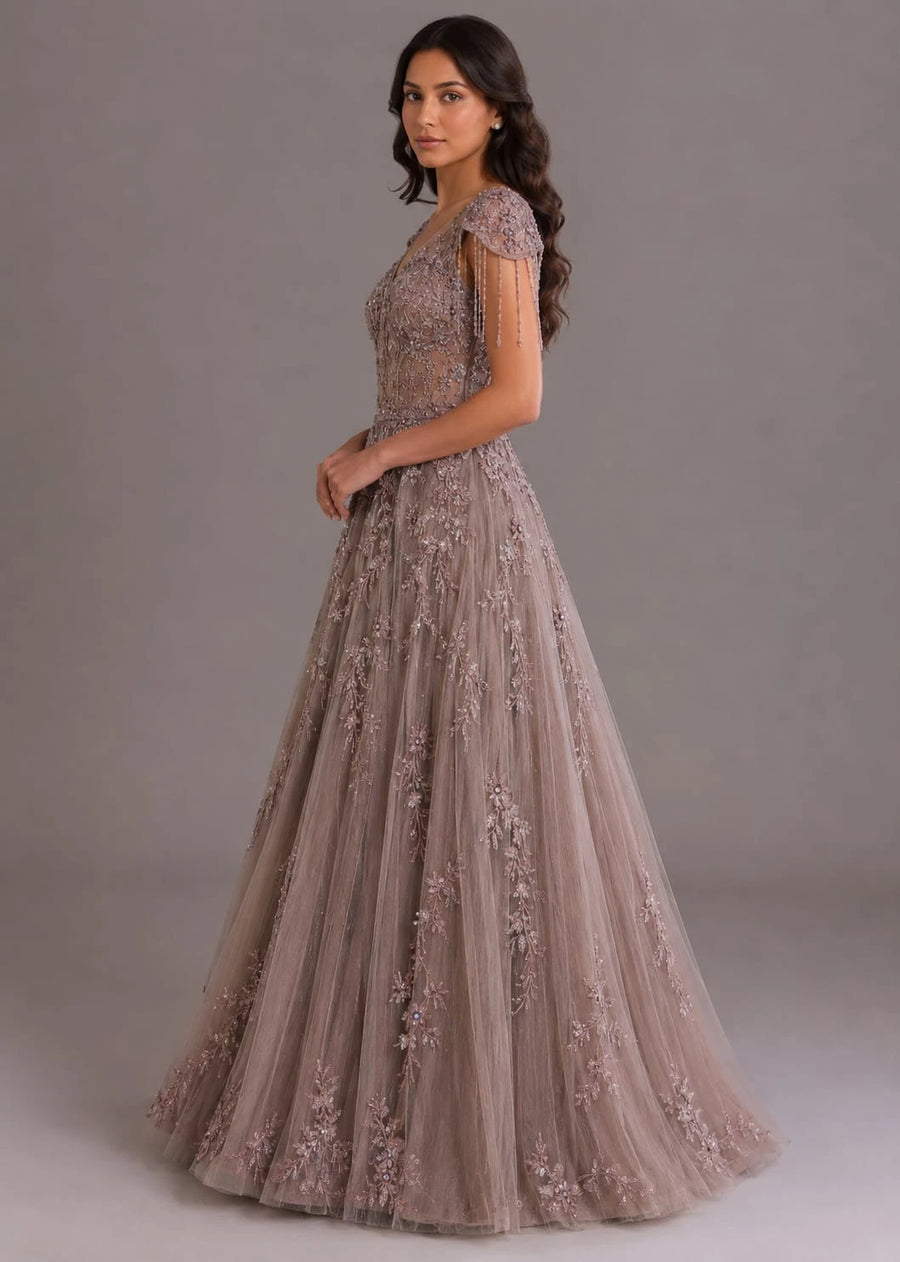 Rose Gold Designer Gown