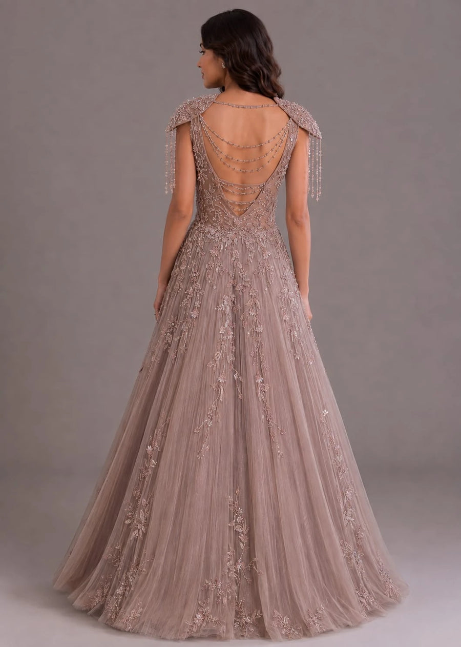 Rose Gold Designer Gown