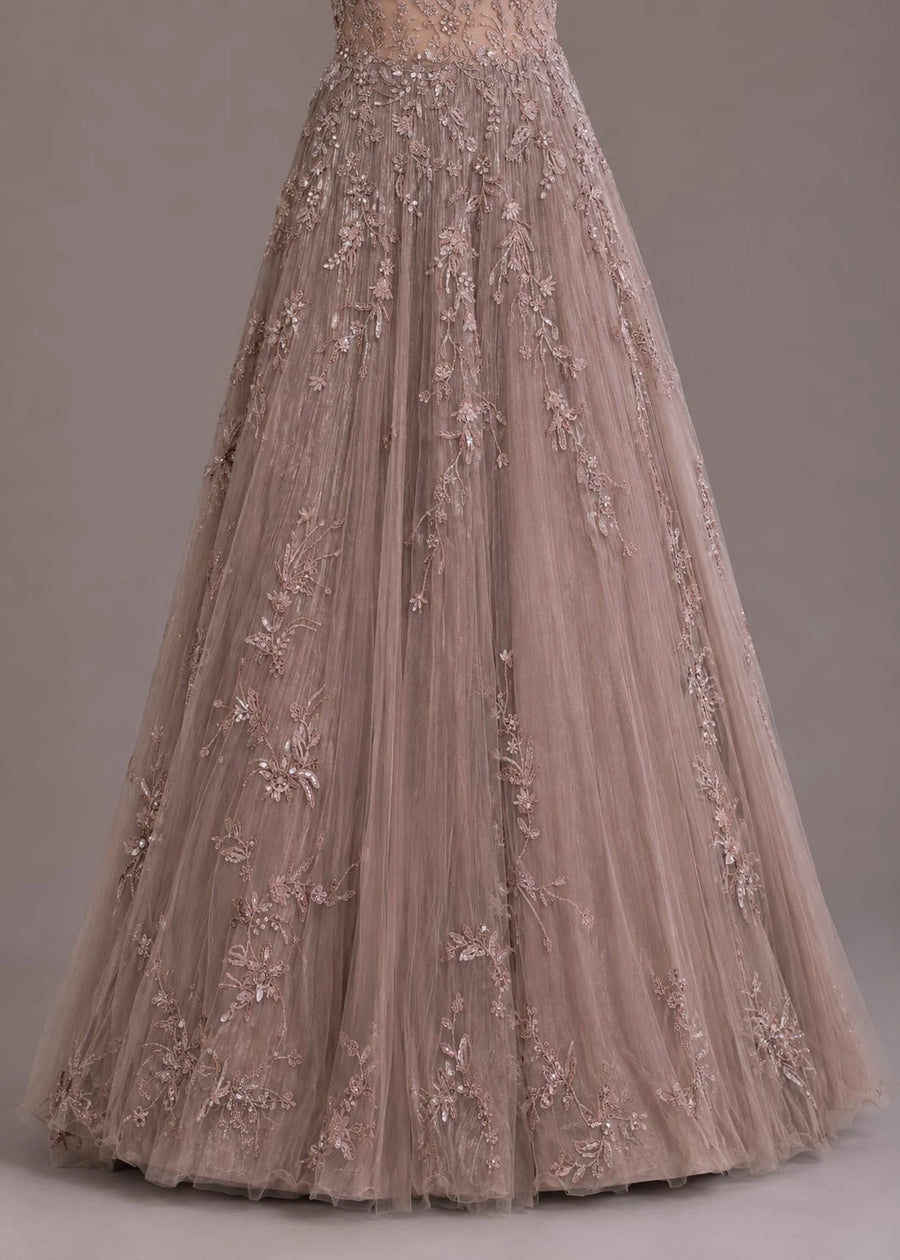 Rose Gold Designer Gown