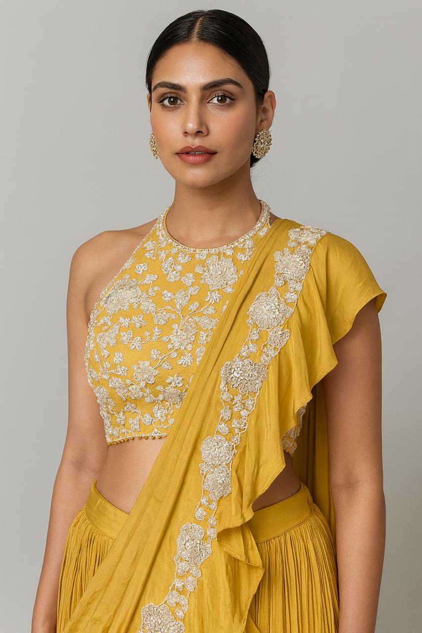 Crop top skirt drepp dupatta