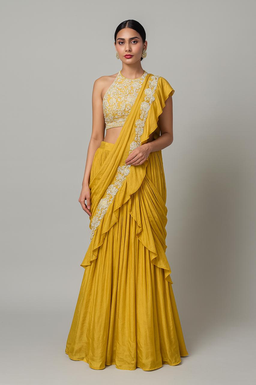 Crop top skirt drepp dupatta