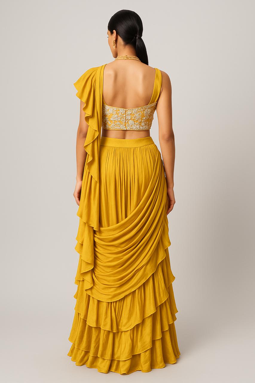 Crop top skirt drepp dupatta