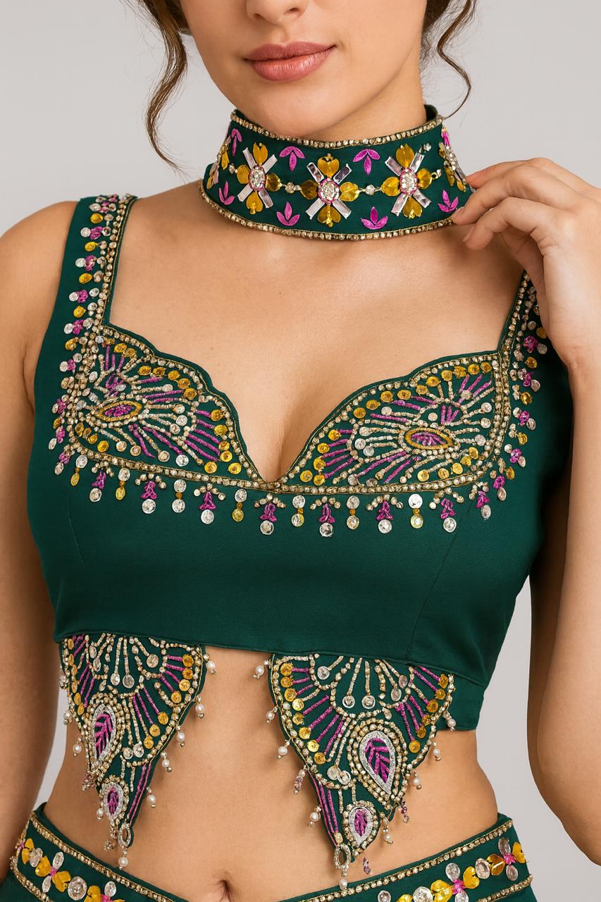 Crop top sharara