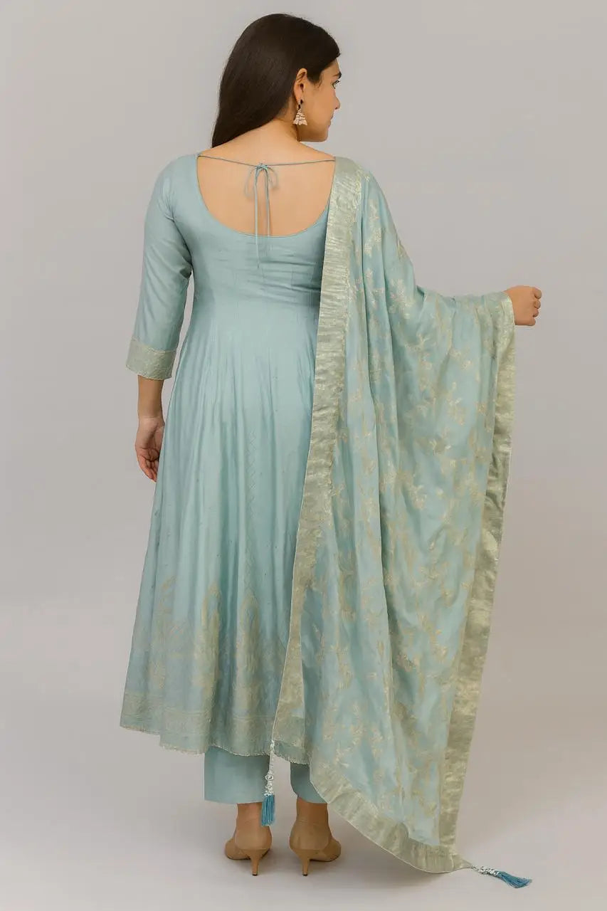 sky blue anarkali suit