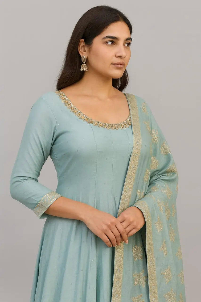 sky blue anarkali suit