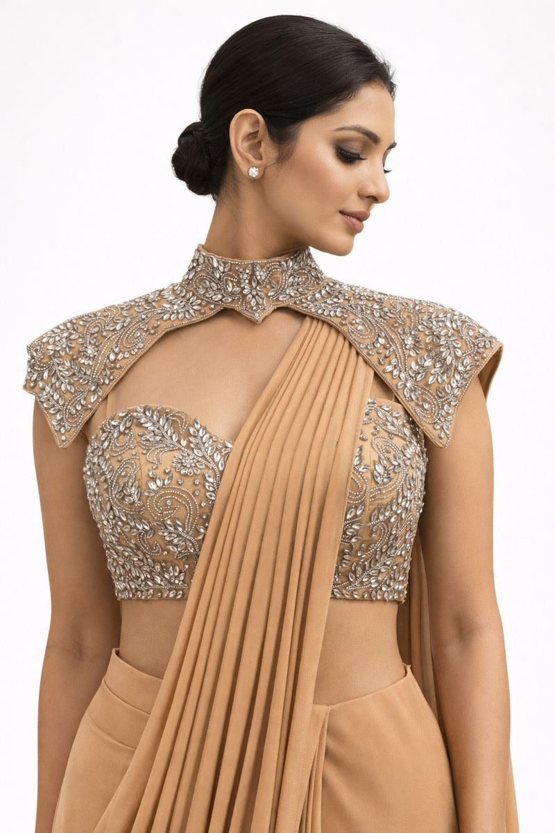 Western drape sarees  cape style