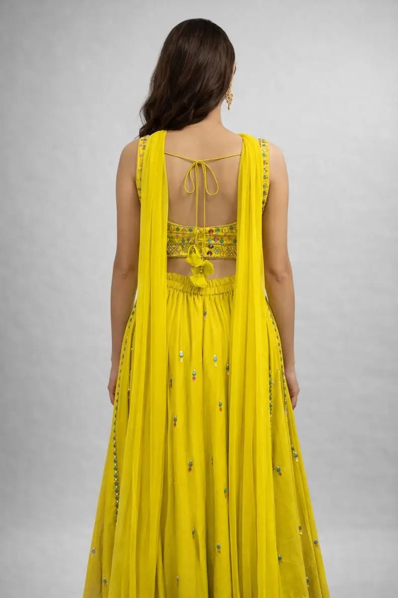 yellow crop top sharara