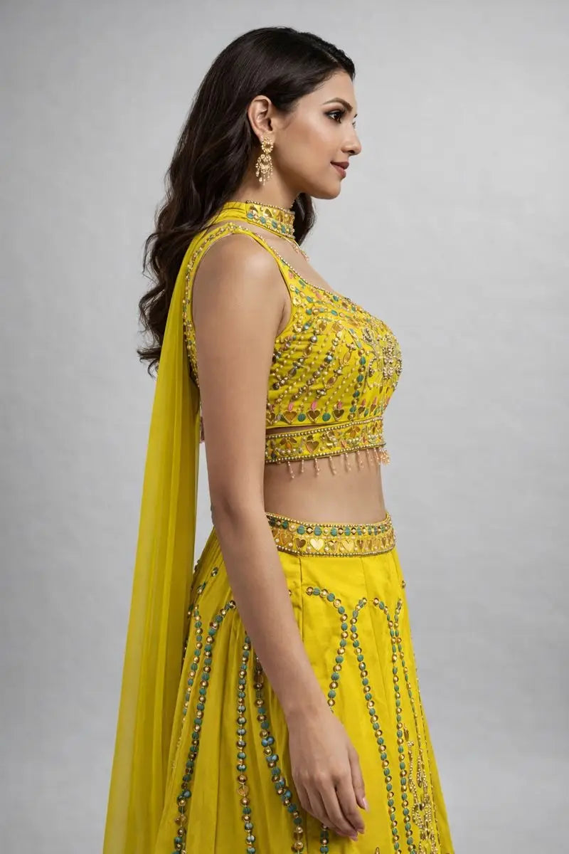 yellow crop top sharara
