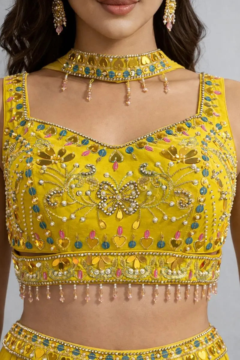 yellow crop top sharara