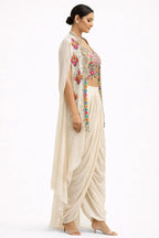 white dhoti style set