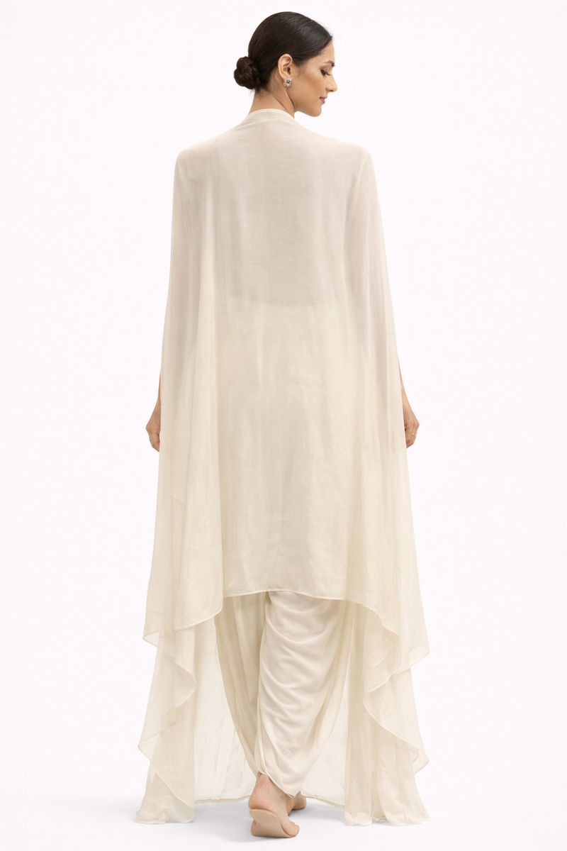 Crop top skirt dhoti style with shrug