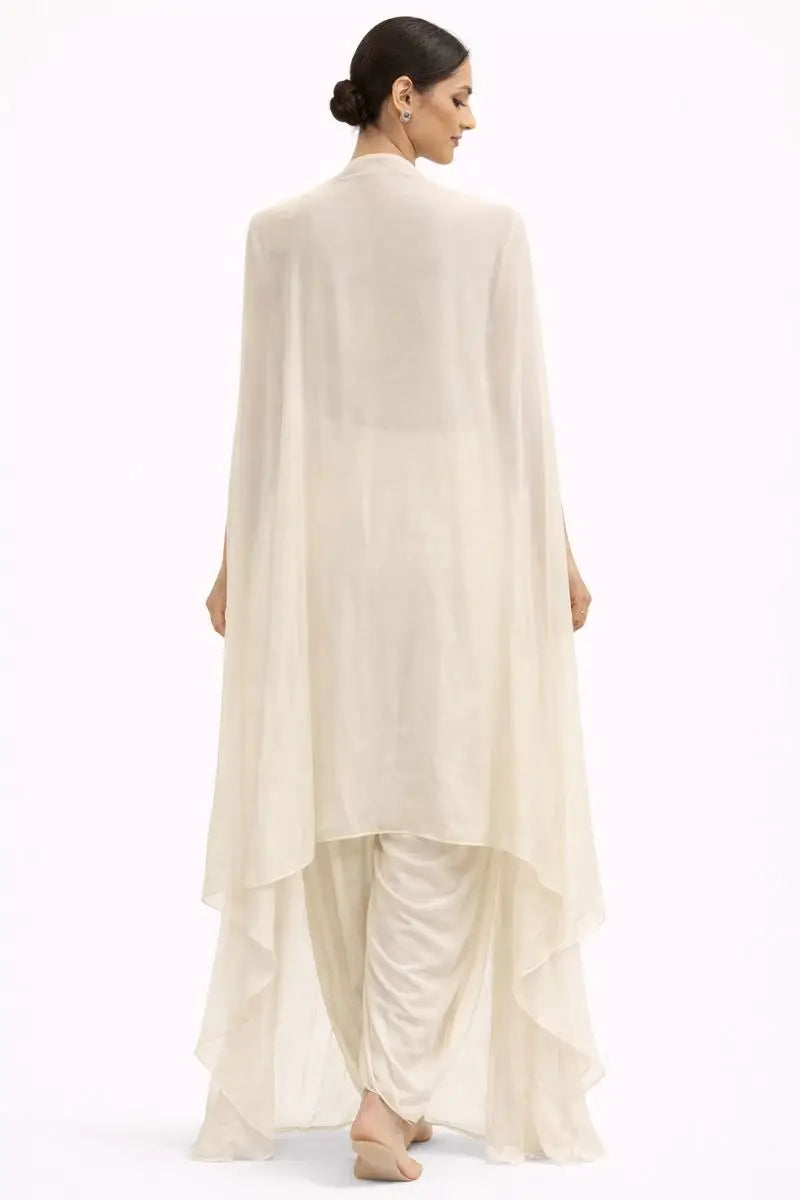 white dhoti style set