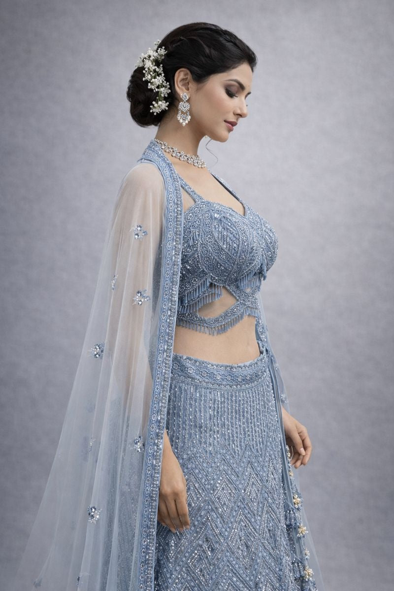 Crop Top Mermaid Western lehenga