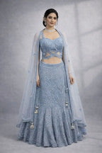 blue lehanga