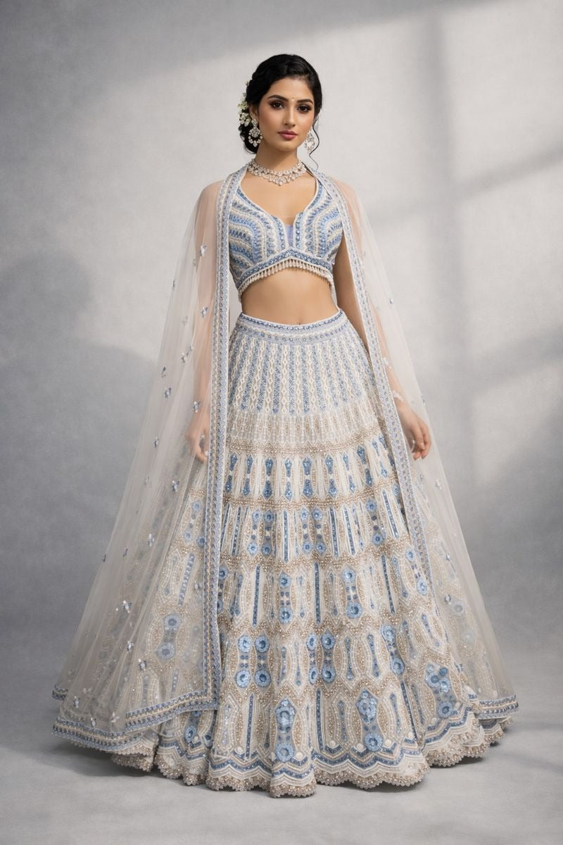 Lehanga and Halder neck choli