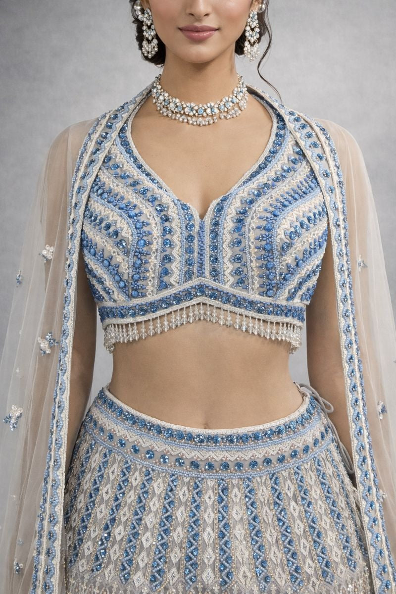 Lehanga and Halder neck choli