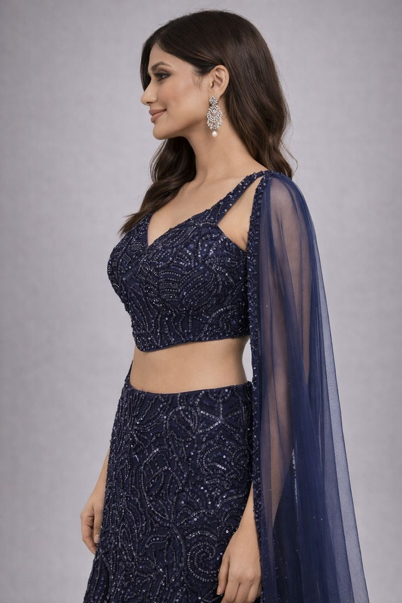 Crop Top Skirt Fish Cut Style