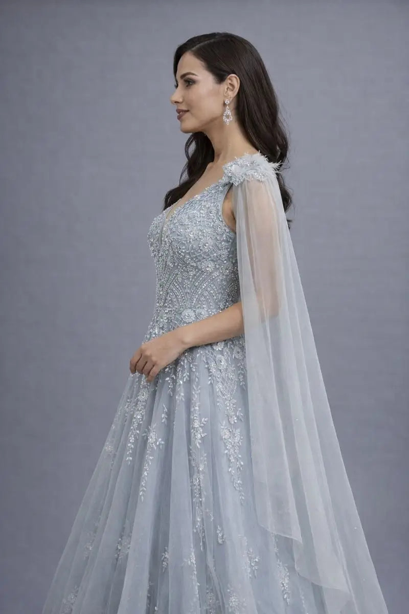sky blue gown