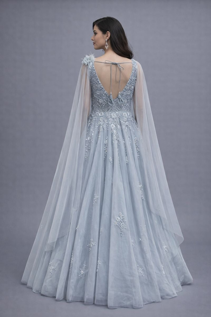 sky blue gown