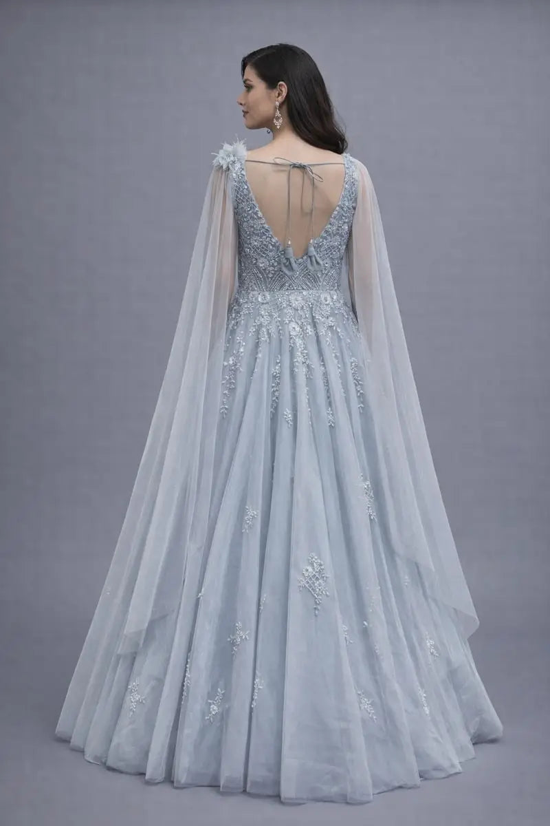 sky blue gown