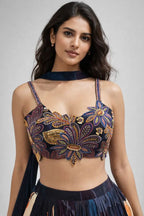 navy blue lehanga