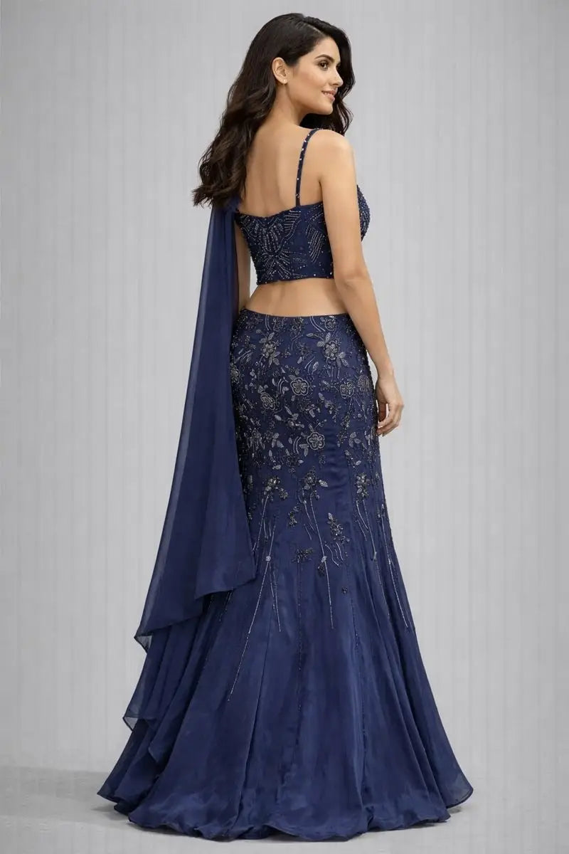 blue lehanga