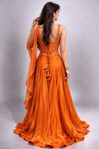 Rust orange back pose