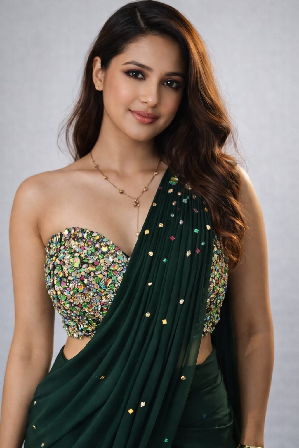 green saree