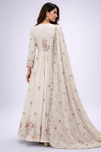 white anarkali suit