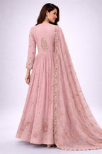 pink anarkali suit
