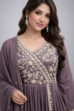 coffee anarkali suit