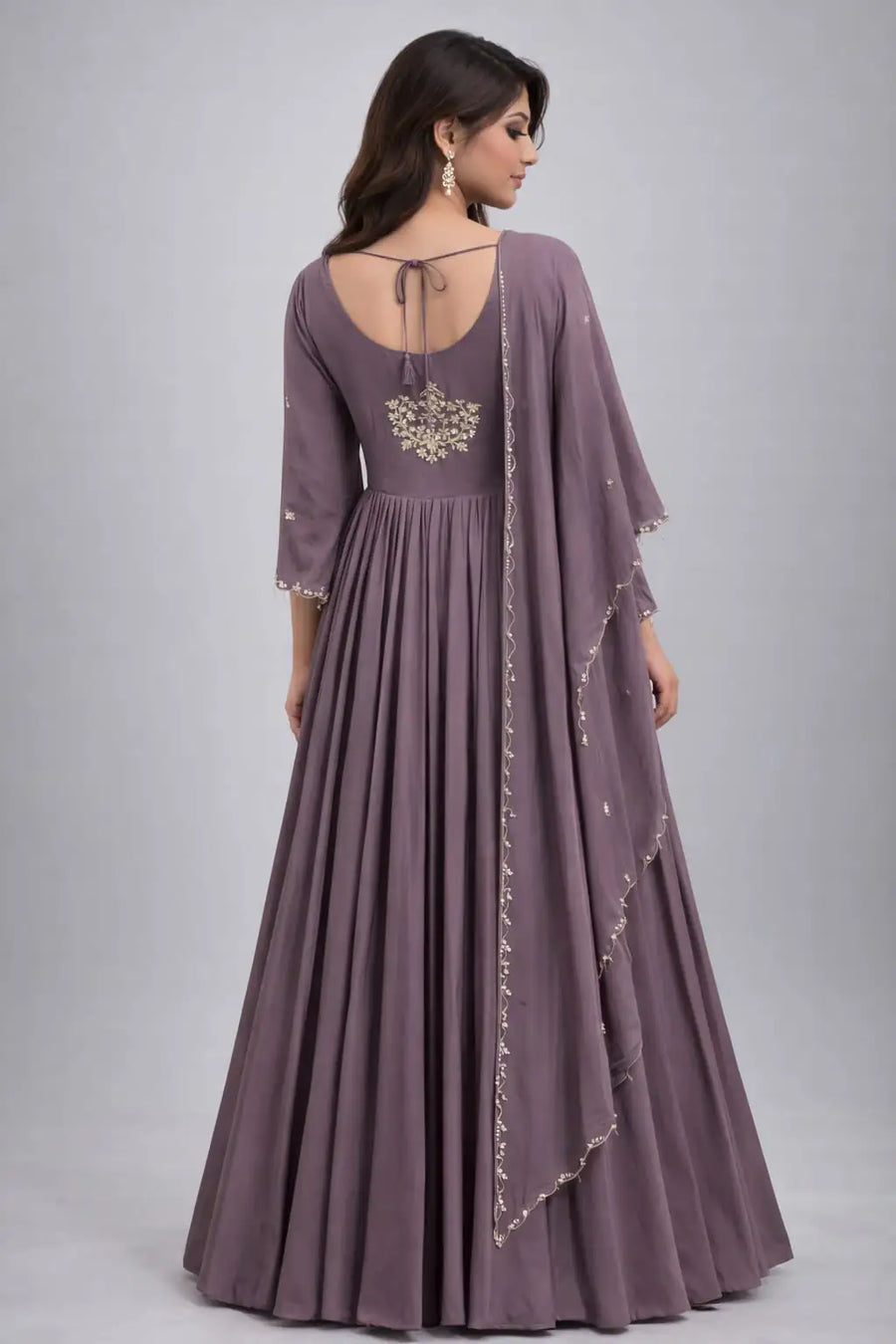 coffee anarkali suit