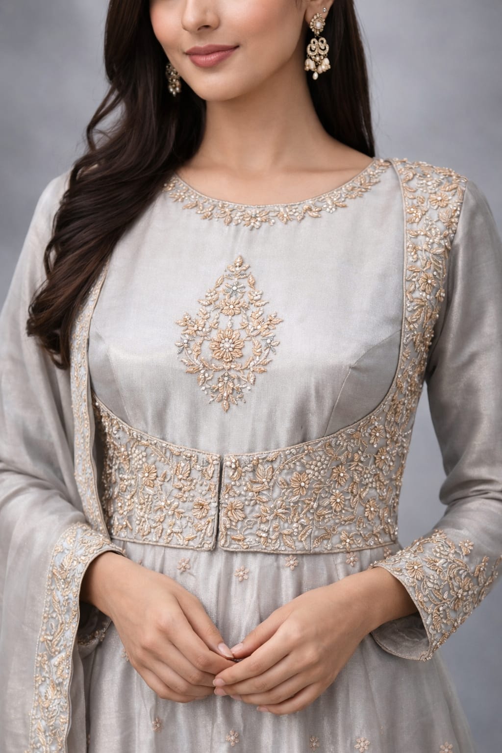 sky anarkali suit