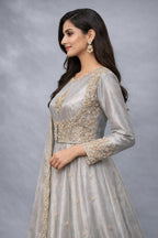 sky anarkali suit