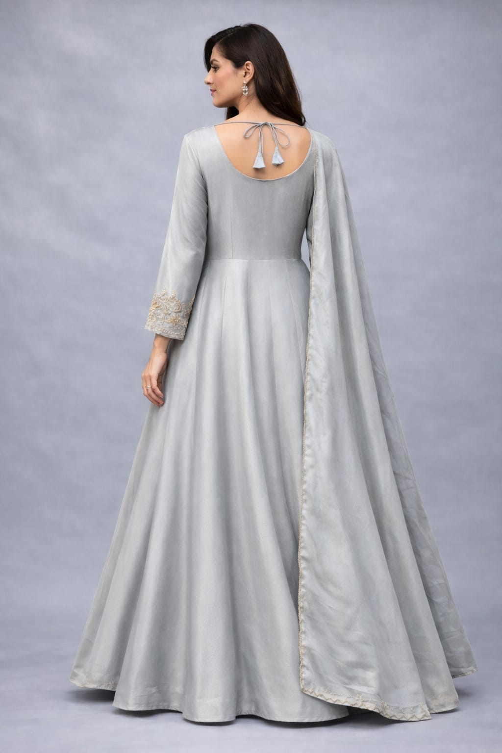 sky anarkali suit
