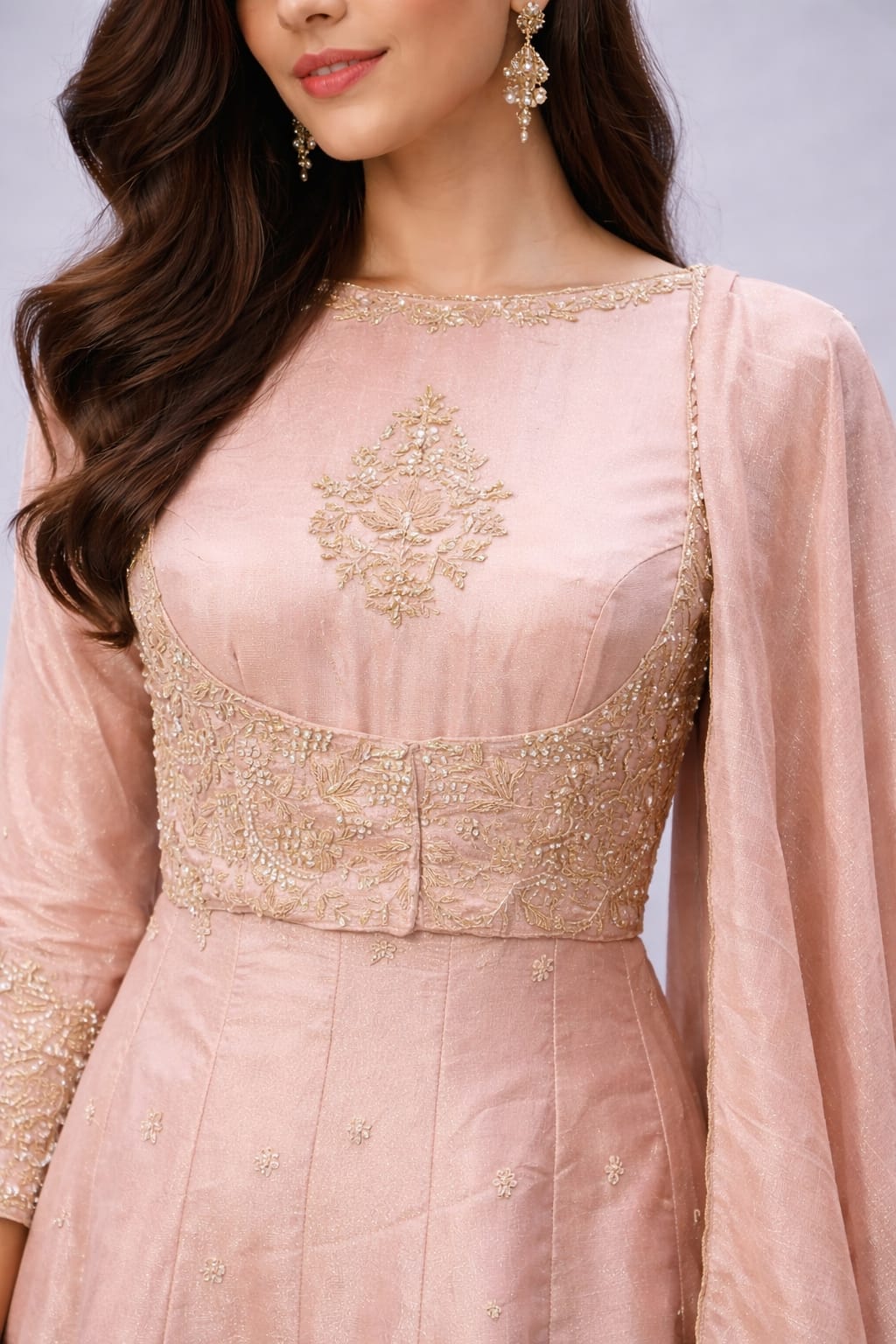 light pink anarkali suit