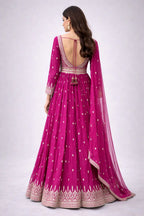 Pink traditional anarkali suit