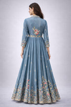 blue anarkali suit