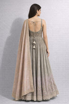 Grey Anarkali Suit