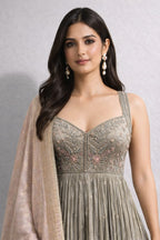 Grey Anarkali Suit